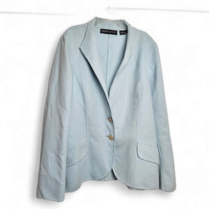 Dana Buchman Women's Light Blue Angora Wool Blend Blazer Jacket Size 14